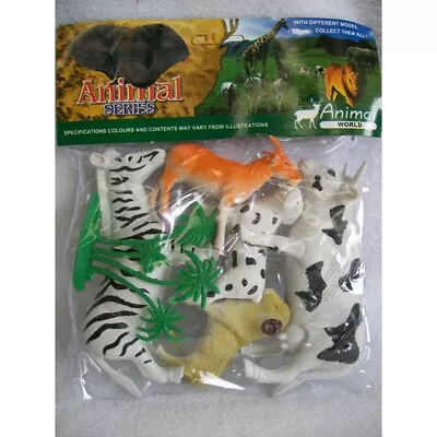 6 Pcs Farm Animals Plastic Figures Horse Cow Dog Goat Sheep Tree Toys • $12.90