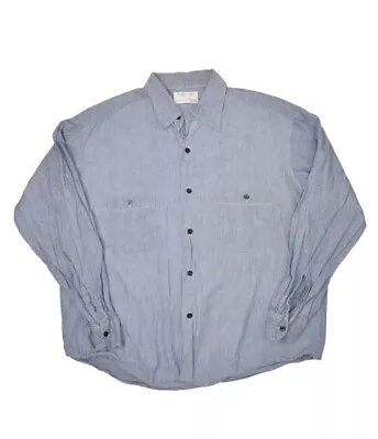 Vintage Sears Chambray Shirt Mens XL Button Up Long Sleeve Workwear Cotton • $31.40