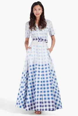 Staud New Millie Ombre Gingham Check Maxi Dress Size 0 • $256.28