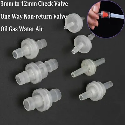 $11.51 • Buy 3mm To 12mm Plastic White Check Valve One-Way Non Return Valve Oil Gas Water Air