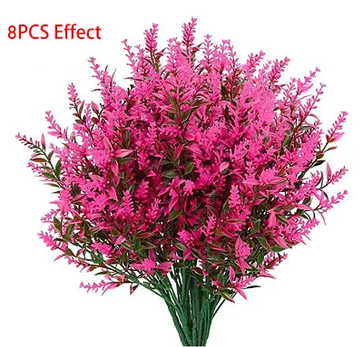 Artificial Flowers Plastic Fake Plants UV Resistant Home Garden Decor Outdoor • £3.54