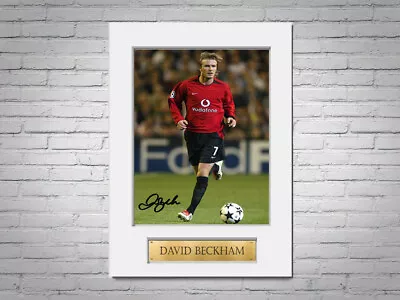 David Beckham Manchester United A4 Printed Signed Photo Display Mount Gift • £8.99