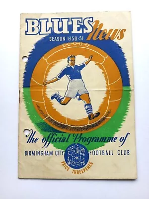 Birmingham City V Manchester United - Season 1950-51 - Football Programme • £10
