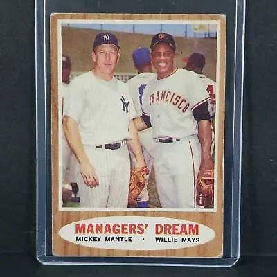 Mickey Mantle Willie Mays Managers Dream 1962 Topps Mid To Low Grade  • $80