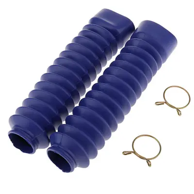 2PCS Rubber Motorcycle Front Fork Dust Covers Gaiters Boots Shock Absorber Blue • $15.20