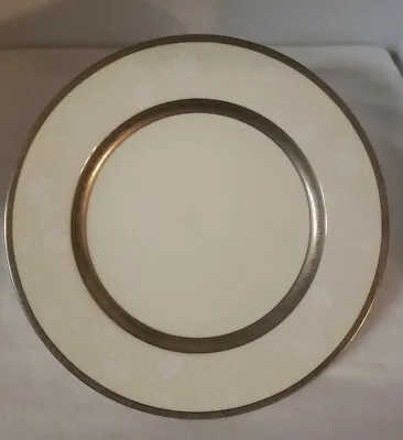 Mikasa Platinum Lace Charger Dinner Plate 12  Fine China White Ivory & Platinum • $24.99
