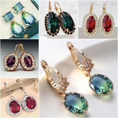 $3.18 • Buy Gorgeous Women 925 Silver Stud Drop Earrings Cubic Zirconia Wedding Jewelry