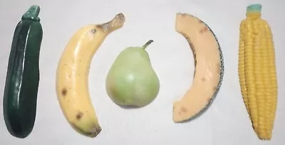Arjon Magnet 5pc Lot Vegetable Fruit Corn Zucchini Banana Cantaloupe Rare Pear • £38.57
