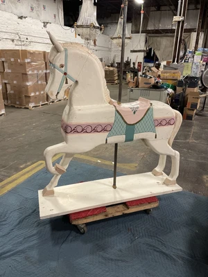 $1200 • Buy Antique/Vintage Carnival Carousel Wood Horse - Stander - Hand Made, Beautiful