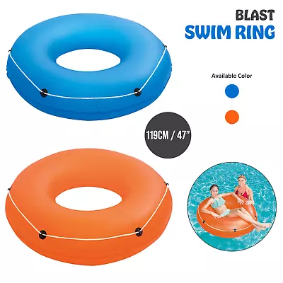 Large 47  Inflatable Swim Ring Rubber Beach Tube Lilo Pool Float Lounger • £8.45