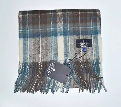 New Scottish 100% Lambswool Of Scotland Scarf Tartan Wool Scarves Blue Mutted • £19.99