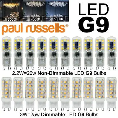 1-20X G9 LED Bulbs 2.2W 3W Capsule Light Replace 20w 25w Halogen G9 Bulbs 240V • £57.99