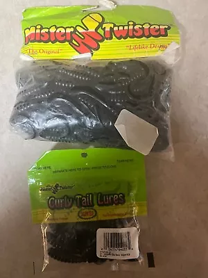 (LOT OF 2) Mister Twister 3  Curly Tail Grub Black • $5