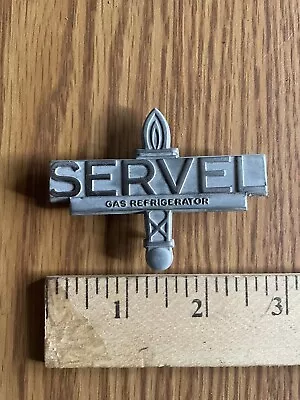 Vintage SERVEL Gas Refrigerator Emblem Name Sign Collectible Original USA Made • $27.45