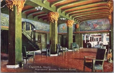 Vintage TACOMA Washington Postcard  Mermaid Room Tacoma Hotel  TUCK'S C1910 • $5.88
