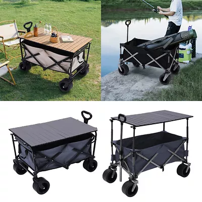 Foldable Collapsible Camping Outdoor Garden Trolley Cart Wagon Truck Wheelbarrow • £59.95