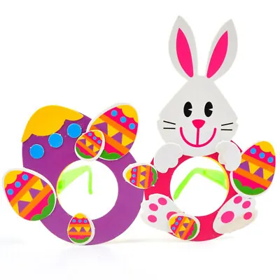 6 Pcs Puzzle Toys Easter Bunny Eyeglasses DIY Easter Masks Rabbit Child • £11.52