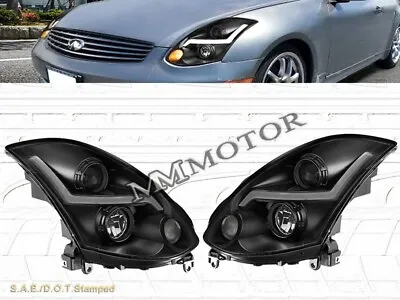 Fit For 03-05 Infiniti G35 Hid Type Projector Headlights 2dr Black • $314.99