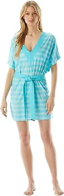 Michael Kors TURQUOSIE V-Neck Belted Tunic Cover-up US Medium/Large • $20.88