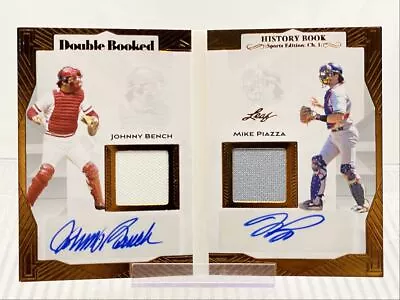 Johnny Bench Mike Piazza 2023 Leaf Double Booked Patch Bronze Auto /25 Q1134 • $20.50