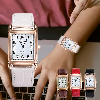 £1.99 • Buy Ladies Womens Wrist Watches Watch Quartz Square Leather Strap Analogue Gifts UK