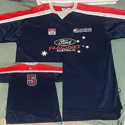 VINTAGE FORD CREDIT RACING GLENN SETON Shirt Polyester #5 V8 SUPERCARS - LARGE • $70