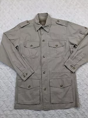 Cabelas Safari Series Field Shacket Mens Medium Beige Hunting Shooting Jacket • $39.98