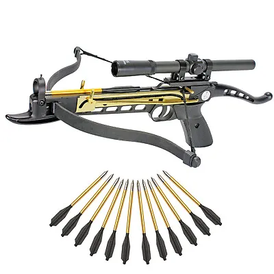 KingsArchery Crossbow Self-Cocking 80 LBS Hunting Scope 15 Arrows • $59