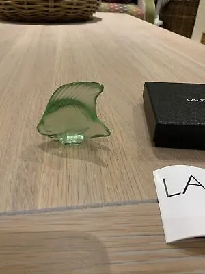 Lalique 3001100 Cachet Poisson Vert  Clair  Green Fish Signed Brand New Boxed • £64.01