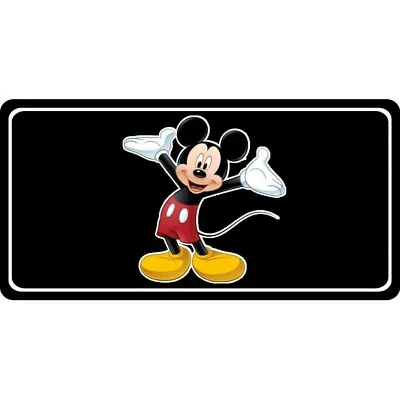 Mickey Mouse Disney On Black Logo Metal License Plate Made In Usa • $29.99