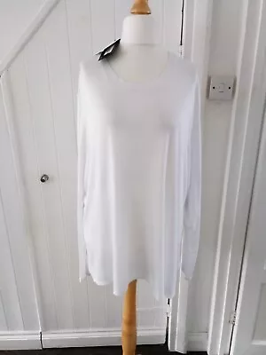 Ladies M&S Autograph White Long Sleeve Top Plus Size 22 NWT • £8.99