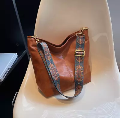 Vintage Designer Tote Bag Faux Leather Crossbody Bag • $14.99