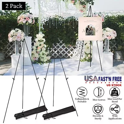 2PCS 61  Display Easel Stand For Wedding Sign Poster Art Drawing A-Frame W/ Bag • $28.99