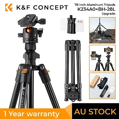 $79.99 • Buy K&F Concept 163cm Aluminum Camera Tripod With 360° Ball Head 17.64lbs/8kg Load