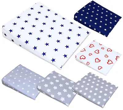 BABY COT WEDGE PILLOW + PILLOWCASE REPLACEMENT COVER MANY DESIGNS SIZE 59x37cm • £14.99