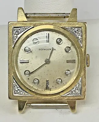 Men’s Longines 14k Solid Yellow Gold Diamond 19.4 Watch • $800
