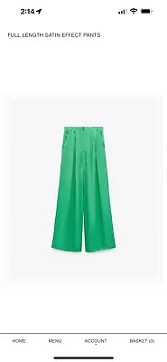 $7.95 • Buy Women’s High-Rise ZARA Satin Effect Trouser Dress Pant Sz. L