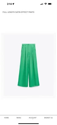 $7.95 • Buy Women’s High-Rise ZARA Satin Effect Trouser Dress Pant Sz. L
