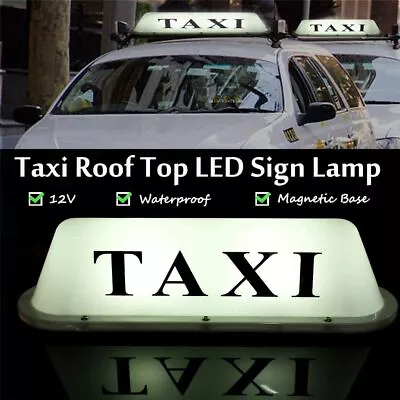$25.98 • Buy Taxi Sign Top LED Light Magnetic Cab Roof Illuminated Topper Car Top Light DC12v