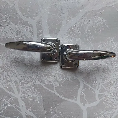 Pair Of Vintage Reclaimed Chrome Union Door Handles 1960's Retro & Original • £49.99