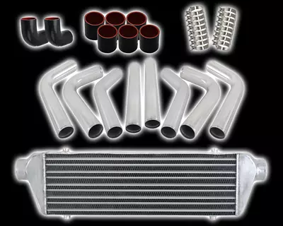 2.5  63mm Polished Aluminum Intercooler Pipe Kit+black Hose+clamp Universal • $168.99