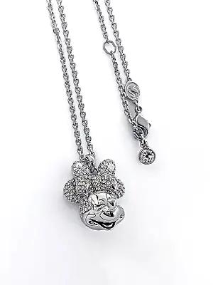 New 100% SWAROVSKI Pave Disney 100Th Minnie Mouse Pendant Necklace 5667612 • $123.25