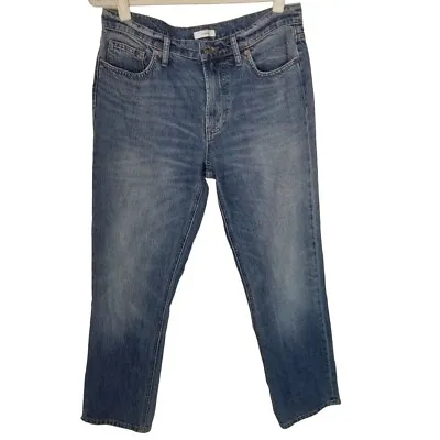 Vince Womens 29 Blue Medium Wash Denim High Rise Cropped Jeans Pockets Casual • $39.99