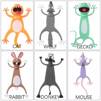 £4.49 • Buy Funny Creative PVC School Supplies Bookmarks Cartoon Animal Style Book Markers