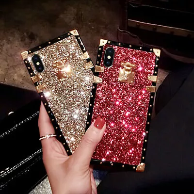 For IPhone 15 Pro Max 14 13 12 11 X 6 7 8 Bling Glitter Luxury Square Case Cover • $14.99