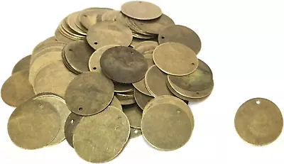 200 Antique Bronze Tone 13/16 Inch Metal Blanks Round Metal Stamping Blank And C • $15.30