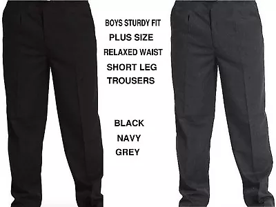 Boys/men/kids Sturdy Fit School Trouser Relaxed Waist Plus Size Short Leg Sm/6xl • £13.99
