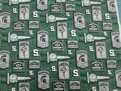 Michigan State University Spartans Square Design Brand New 1 Yard 100% Cotton • $10.50