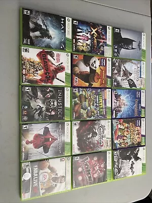 Xbox 360 15 Game Lot Bundle-halo 4 NBA Live 08 Batman Deadpool Injustice Kinect • $100