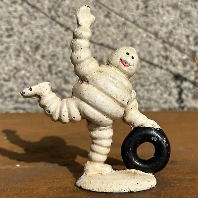 Michelin Mini Rolling Tire Man Cast Iron Paperweight Novelty Home Decor Antiqued • $20.99